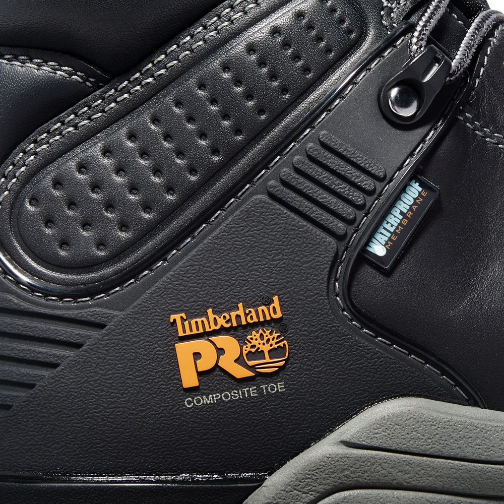 Timberland Μποτακια Εργασίας Ανδρικα Μαυρα - Pro® Hypercharge 6\" Comp Toe - Greece 3950248-SN